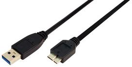 usb a to usb b 3 0 cable - LogiLink Cable USB to USB-micro Black 3 m - 1 nuotrauka