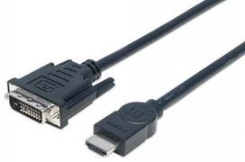 hdmi to dvi d cable - Manhattan Monitor Cable HDMI to DVI-D Black 3m - 1 nuotrauka