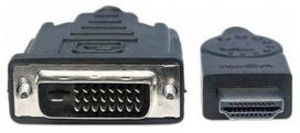 hdmi to dvi d cable - Manhattan Monitor Cable HDMI to DVI-D Black 3m - 4 nuotrauka