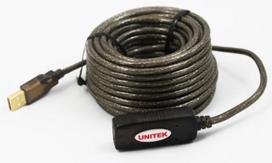 usb extension cable - Unitek Cable USB / USB 20m Black - 5 nuotrauka