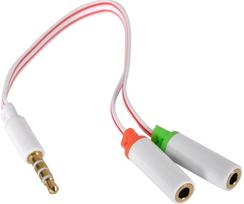 apple laidu - Sandberg Adapter for Apple miniJack to miniJack x2 White - 1 nuotrauka