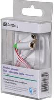 apple laidu - Sandberg Adapter for Apple miniJack to miniJack x2 White - 2 nuotrauka