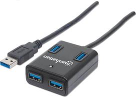 Kabelis MANHATTAN SuperSpeed USB 3.0 Hub 4 Ports USB 2.0