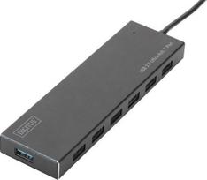5v usb laidas - DIGITUS USB 3.0 Hub 7-port Incl. 5V / 3.5A power supply aluminum housing - 1 nuotrauka