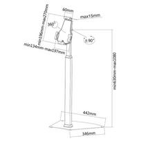 monitoriaus laidas - Stovas NewStar TABLET-S200SILVER Tablet Floor Stand Silver - 4 nuotrauka
