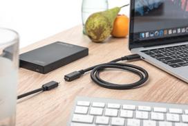 usb extension cable - Laidas Assmann USB Type-C, juoda, 1.5 m - 8 nuotrauka
