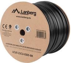 lanberg utp 305 m - Laidas Lanberg Outdoor LAN Cable UTP LCU5-21CU-0305-BK CAT5E 305m Black - 1 nuotrauka