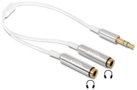 kabelis 3.5mm 2.5mm - Delock Cable Audio / Stereo x2 Black 0.25m - 2 nuotrauka