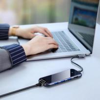 rj45 baseus usb - Stotelė jungčių USB3.0.HDMI.RJ45.USB-C - 11 nuotrauka