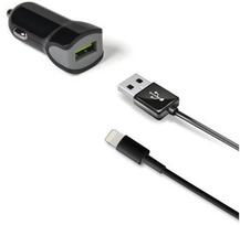 Celly Turbo USB Car Charger   Apple Lightning Cable Black