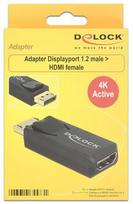 display port laidas - Delock Adapter Display port 1.2 to HDMI Black - 2 nuotrauka