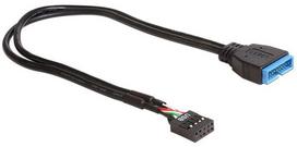 30 pin usb laidas - Delock Cable USB / USB Black 0.3m - 2 nuotrauka