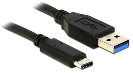 laidas usb a usb c 1m - Delock Cable USB to USB Black 1m - 1 nuotrauka