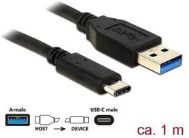 laidas usb a usb c 1m - Delock Cable USB to USB Black 1m - 3 nuotrauka
