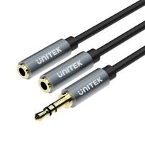 2x 3.5 mm - Unitek Cable 3.5mm Minijack / 3.5mm Minijack Black 0.2m - 3 nuotrauka