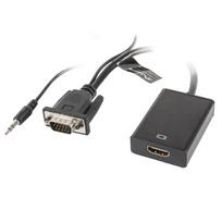d sub kabelis - Lanberg Adapter VGA / 3.5mm / HDMI Black - 2 nuotrauka