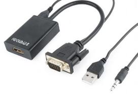 usb to vga - Gembird Cable VGA / HDMI / USB / AUX Black 0.15m - 2 nuotrauka