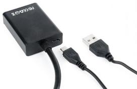 usb to vga - Gembird Cable VGA / HDMI / USB / AUX Black 0.15m - 3 nuotrauka