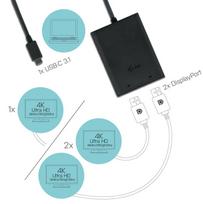 display port laidas - i-Tec Adapter USB-C 3.1 to 2 x DisplayPort - 3 nuotrauka