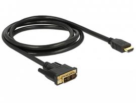 adapteris dvi to hdmi - Delock DVI 18+1 Male to HDMI-A Male, 1 m, juoda - 3 nuotrauka