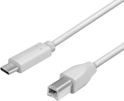 usb type c to usb 2.0 - Logilink USB 2.0 Type-C To Type-B Cable White 2m - 1 nuotrauka
