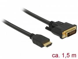 adapteris dvi to hdmi - Delock 85653 HDMI to DVI 24+1 Bi-Direction Black 1.5m - 2 nuotrauka