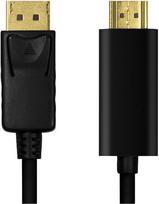 displayport 1.4 kabelis - LogiLink Displayport 1.2 To HDMI 1.4 Cable Black 1m - 2 nuotrauka