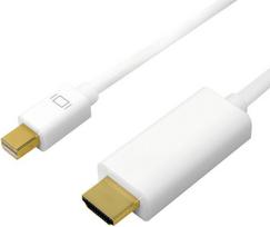 hdmi to displayport kabelis - LogiLink Mini DisplayPort to HDMI Cable White 5m - 1 nuotrauka