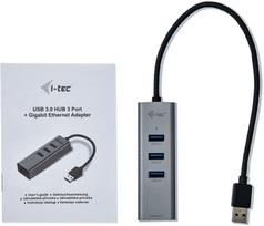 lan sakotuvas -  I-TEC USB 3.0 Metal HUB 3 Port Giga Lan - 4 nuotrauka