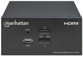 monitoriaus laidas - KVM komutatorius Manhattan Dual-Monitor HDMI, 600 g - 1 nuotrauka