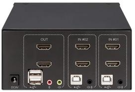 monitoriaus laidas - KVM komutatorius Manhattan Dual-Monitor HDMI, 600 g - 4 nuotrauka