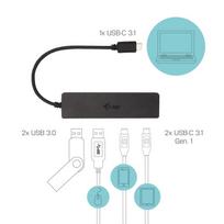 usb c ilgintuvas - I-TEC USB-C Metal HUB 2xUSB 3.0 2xUSB-C | C31HUBMETAL2A2C - 3 nuotrauka