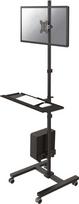 NEWSTAR MOBILE WORKPLACE FLOOR STAND (MONITOR, KEYBOARD/MOUSE & PC) 10-32" BLACK