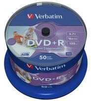 DVD+R Verbatim [ cake box 50 | 4.7GB | 16x | spausdinimui Wide Photo ]