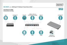 usb c ilgintuvas - ASSMANN USB Type-C Multiport Travel Dock - 8 nuotrauka