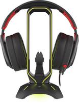 peles laidas - Ausinių stovas su pelės laido laikikliu Genesis Vanad 500 RGB, su pašvietimu, su USB šakotuvu, Juodas - 6 nuotrauka