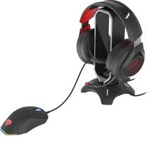 peles laidas - Ausinių stovas su pelės laido laikikliu Genesis Vanad 500 RGB, su pašvietimu, su USB šakotuvu, Juodas - 7 nuotrauka