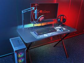 peles laidas - Ausinių stovas su pelės laido laikikliu Genesis Vanad 500 RGB, su pašvietimu, su USB šakotuvu, Juodas - 8 nuotrauka