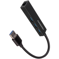 AXAGON HMA-GL3A 3x USB-A + GLAN, USB3.2 Gen 1 hub, metal, 20cm USB-A cable