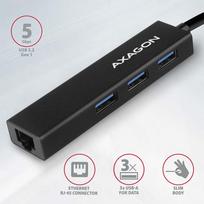 lan sakotuvas - AXAGON HMA-GL3A 3x USB-A + GLAN, USB3.2 Gen 1 hub, metal, 20cm USB-A cable - 2 nuotrauka