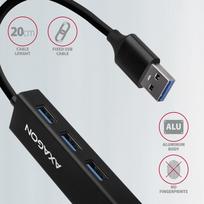 lan sakotuvas - AXAGON HMA-GL3A 3x USB-A + GLAN, USB3.2 Gen 1 hub, metal, 20cm USB-A cable - 3 nuotrauka