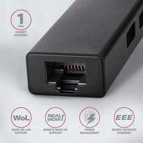 lan sakotuvas - AXAGON HMA-GL3A 3x USB-A + GLAN, USB3.2 Gen 1 hub, metal, 20cm USB-A cable - 5 nuotrauka