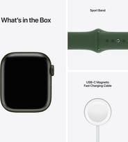 apple watch ismanieji laikrodziai - Apple Watch Series 7 GPS, 41mm Green Aluminium Case with Clover Sport Band (Žalias) - 10 nuotrauka
