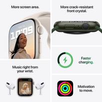 apple watch ismanieji laikrodziai - Apple Watch Series 7 GPS, 41mm Green Aluminium Case with Clover Sport Band (Žalias) - 12 nuotrauka