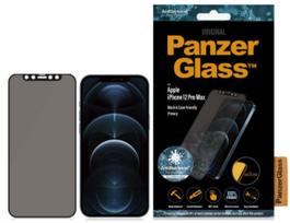 apsauginis stiklas iphone 12 privacy - PanzerGlass Apple, iPhone 12 Pro Max, Glass, Juodas, Privacy glass, Antimicrobial - 1 nuotrauka