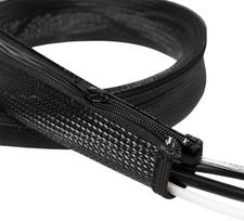 LogiLink Cable Sleeve w/ Zipper 35mm 2m Black