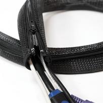 kabeliu detuve - LogiLink Cable Sleeve w/ Zipper 35mm 2m Black - 2 nuotrauka