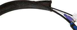 kabeliu detuve - LogiLink Cable Sleeve w/ Zipper 35mm 2m Black - 3 nuotrauka
