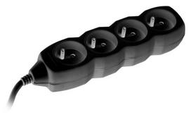 Tracer Power Cord 4 outlets Black 3m