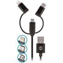 lightning type c laidas - Forever T_01626 3in1 Black - 1 nuotrauka